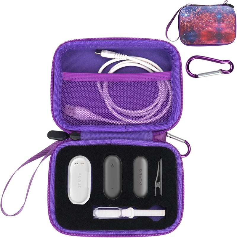 YouKnow Hard Case Compatible with PLAUD NotePin AI Voice Recorder - with Custom Foam Insert Holds Recorder, Magnetic Pin, Clip, Dock, Wristband & Cable (Case Only) (Galaxy) - Image 1